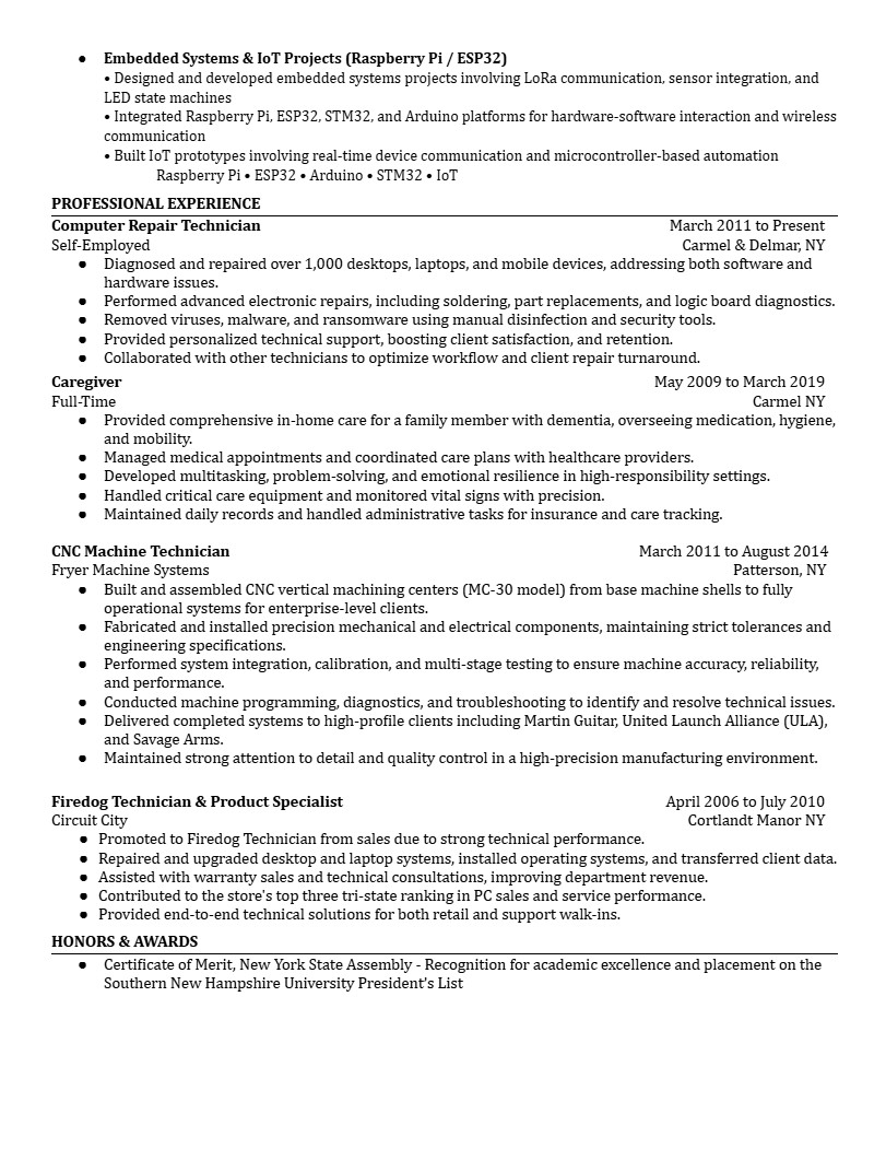 Resume Page 2