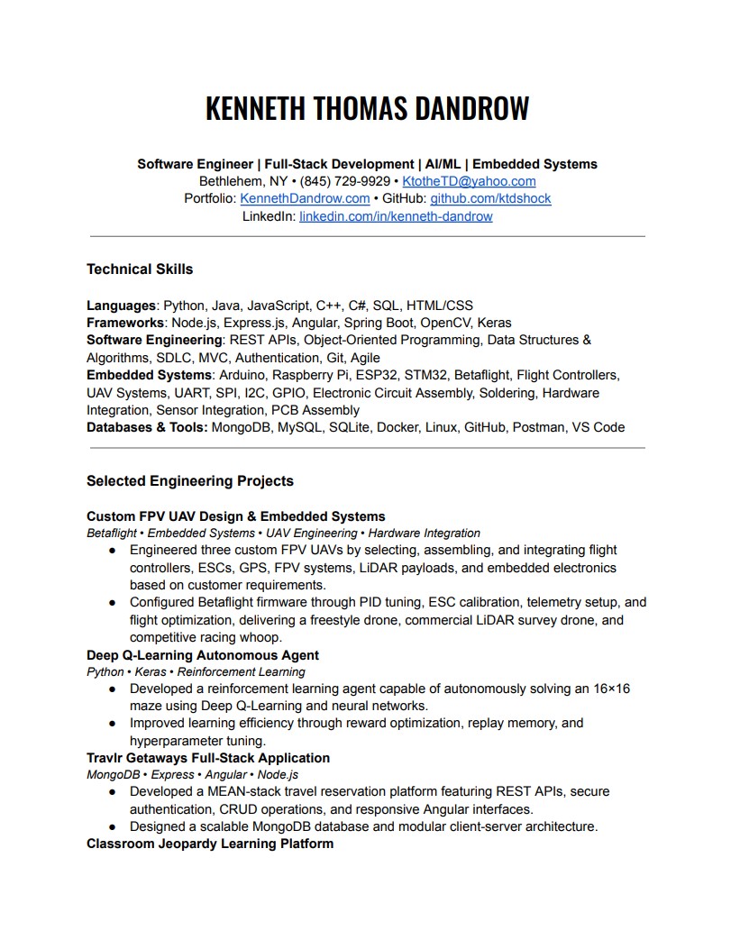 Resume Page 1